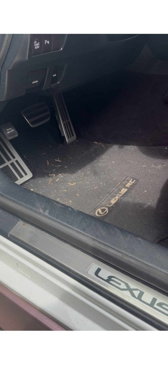 Lexus RC footwell before detail